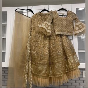 3 Piece Wedding lehenga choli gold xs